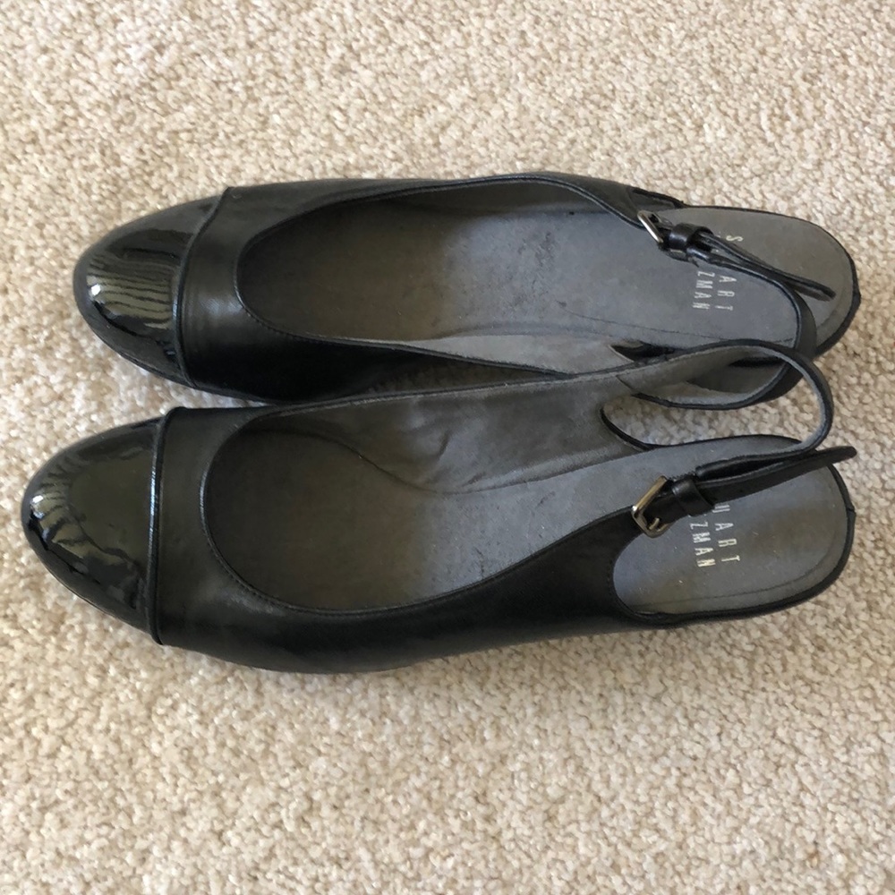 Stuart Weitzman sling back wedge black 8M